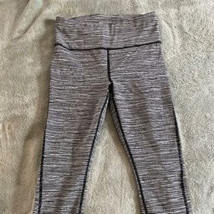 Athleta Ultimate Capri leggings Stripes with stash pockets